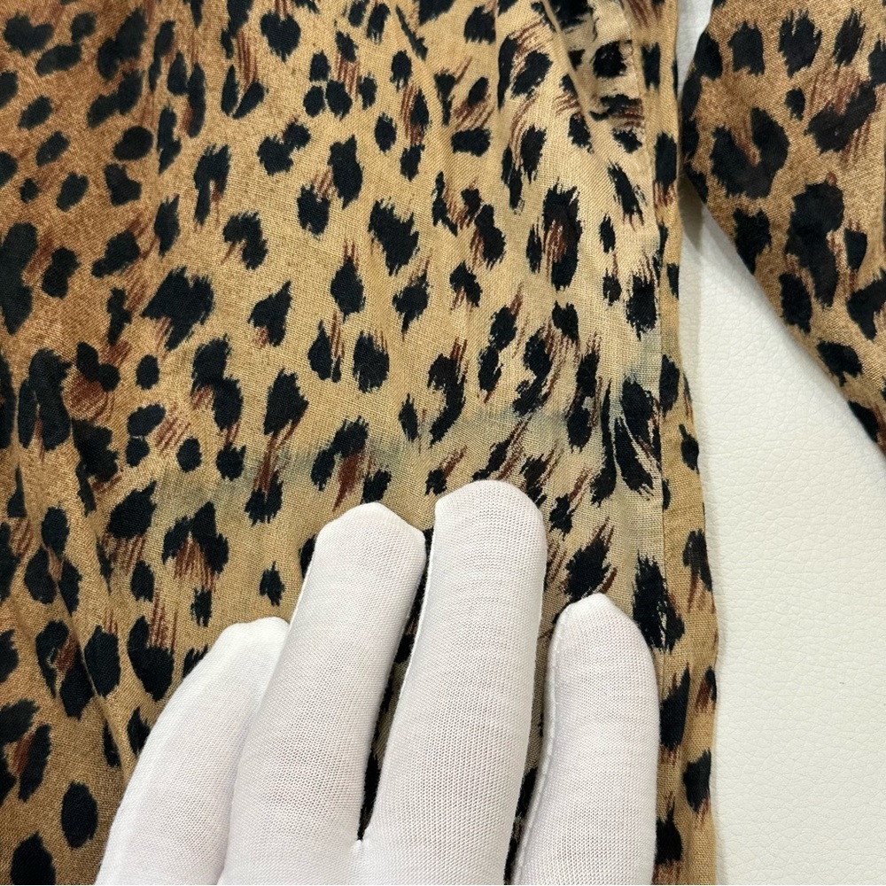 Vintage Moschino Mare Leopard Print Casual Button-Down Shirt US 32/S IT 40 - Picture 4 of 13